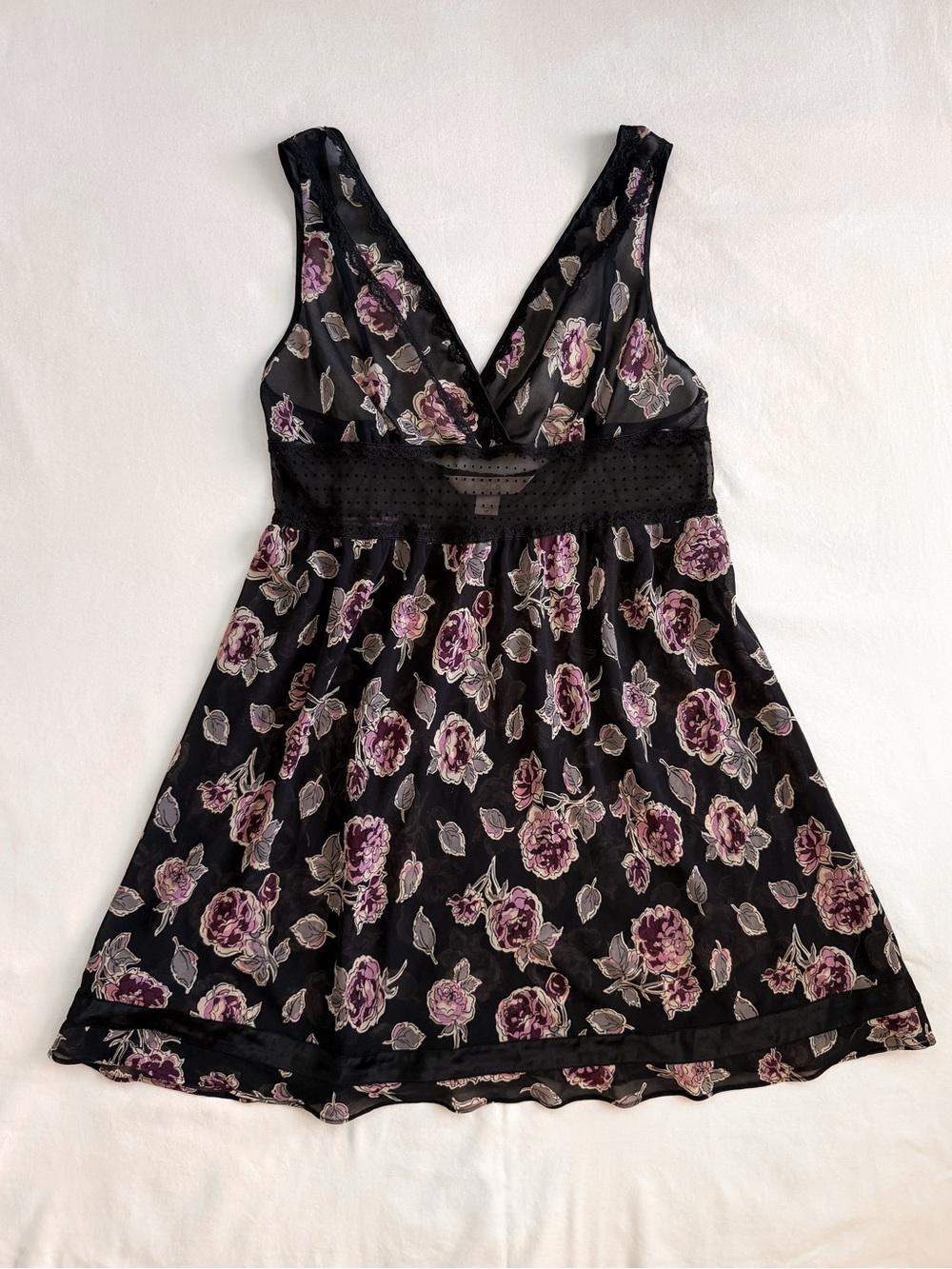 Victoria’s Secret Floral Babydoll Sheer Chemise Dress Romantic Slip Lingerie